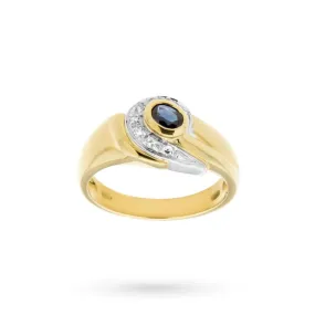 Anello Giorgio Visconti oro zaffiro blu 0,38ct diamanti 0,08ct