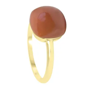 Anello in oro giallo con corallo mis 14
