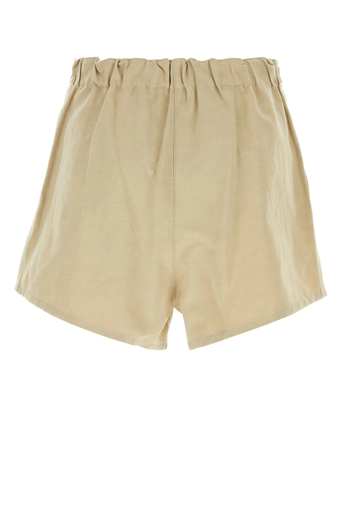 Beige cotton blend shorts    