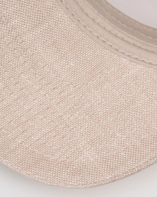 Beżowa lniana czapka z daszkiem Varsity Linen hbllcad-beige
