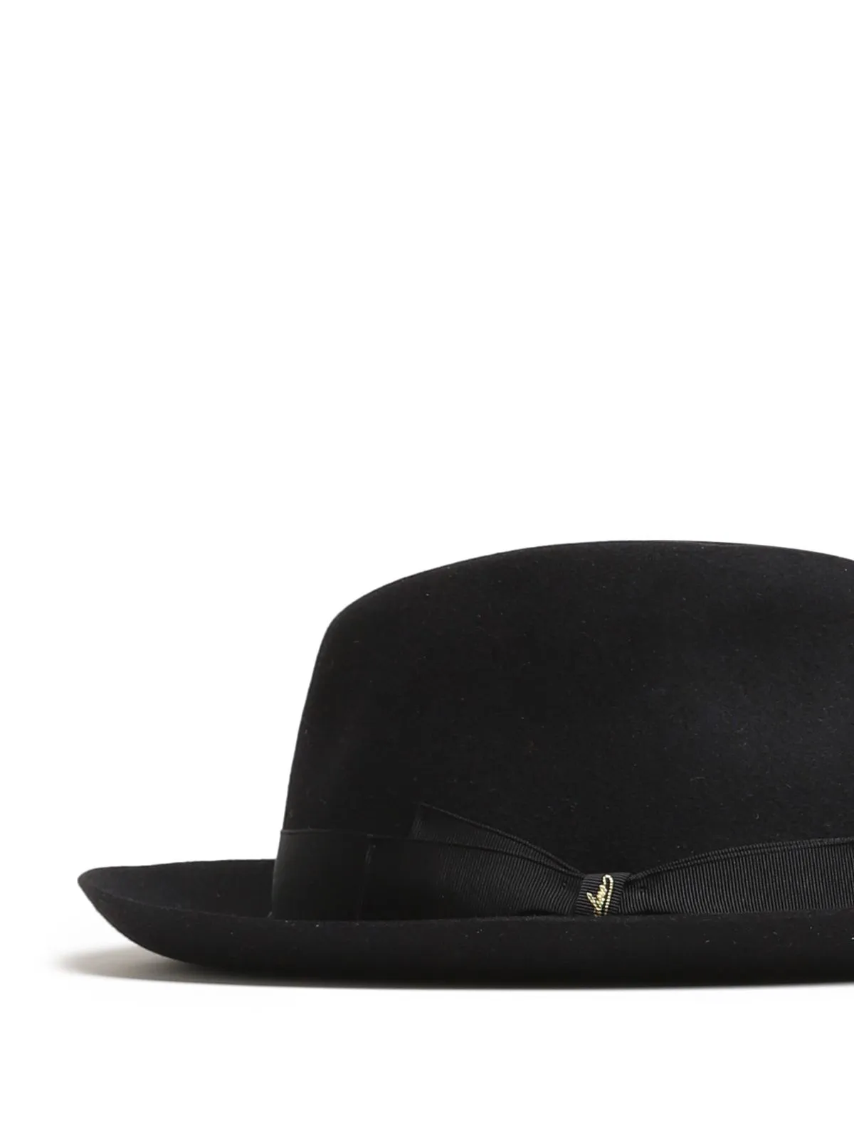 BORSALINO   FOLAR NERO TESA MEDIA IN FELTRO LISCIO
