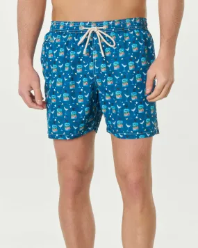 Boxer mare blu con stampa Portofino Dream
