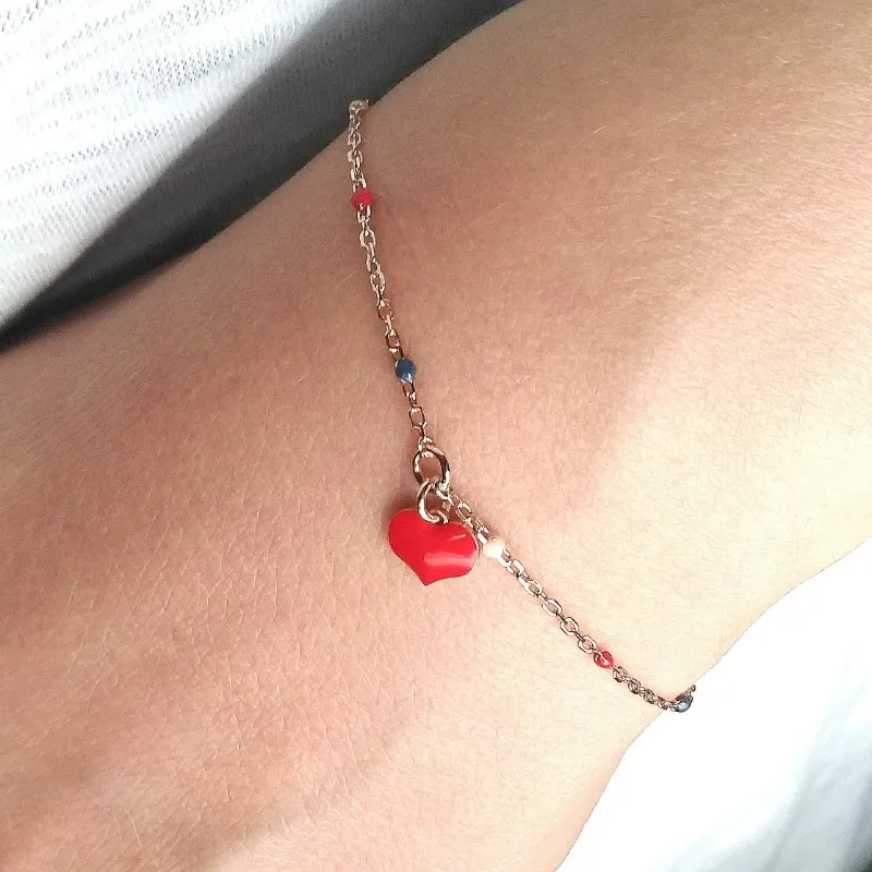 Bracciale Charms Colorati in argento rosa