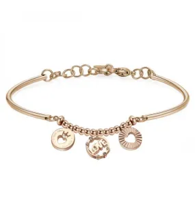 Bracciale Donna Gioielli Brosway Chakra in acciaio 316L pvd oro rosa con sfere medagliette e cristalli crystal bhk380