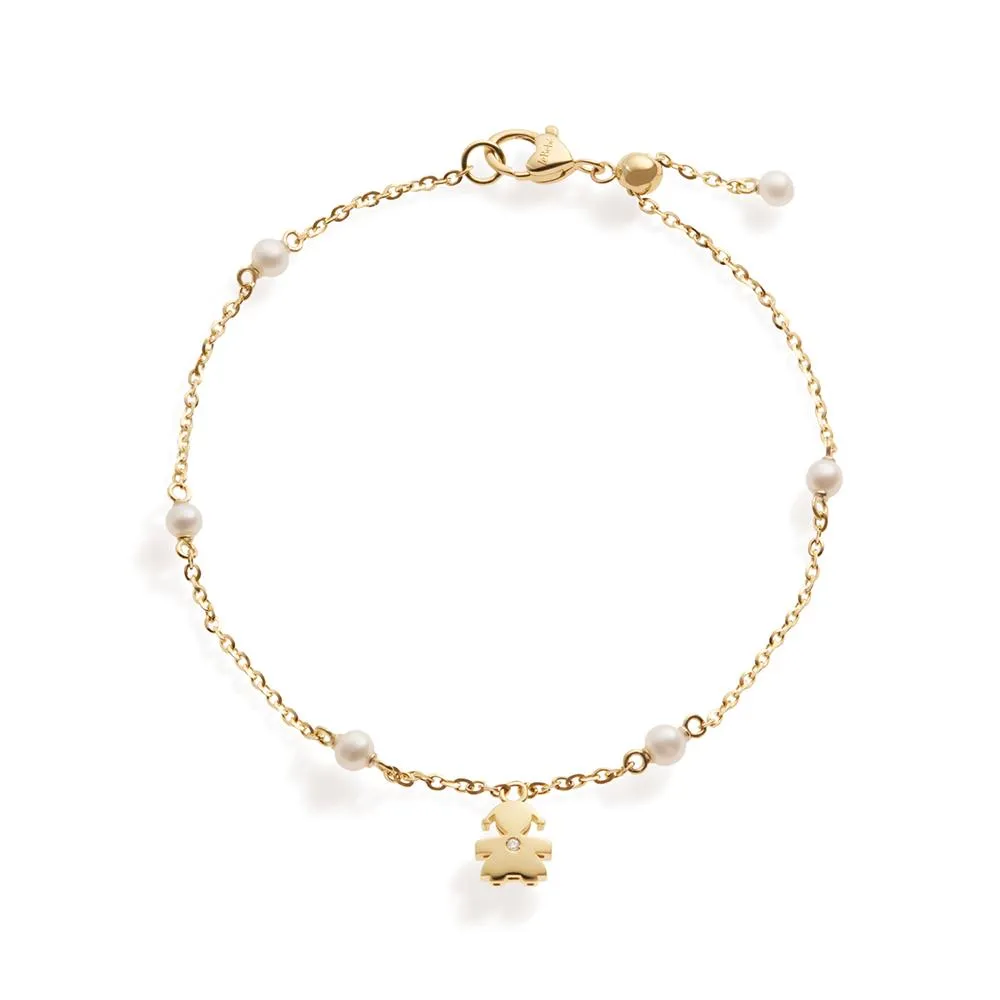 Bracciale leBebe LBB833 bimba oro giallo perle diamante