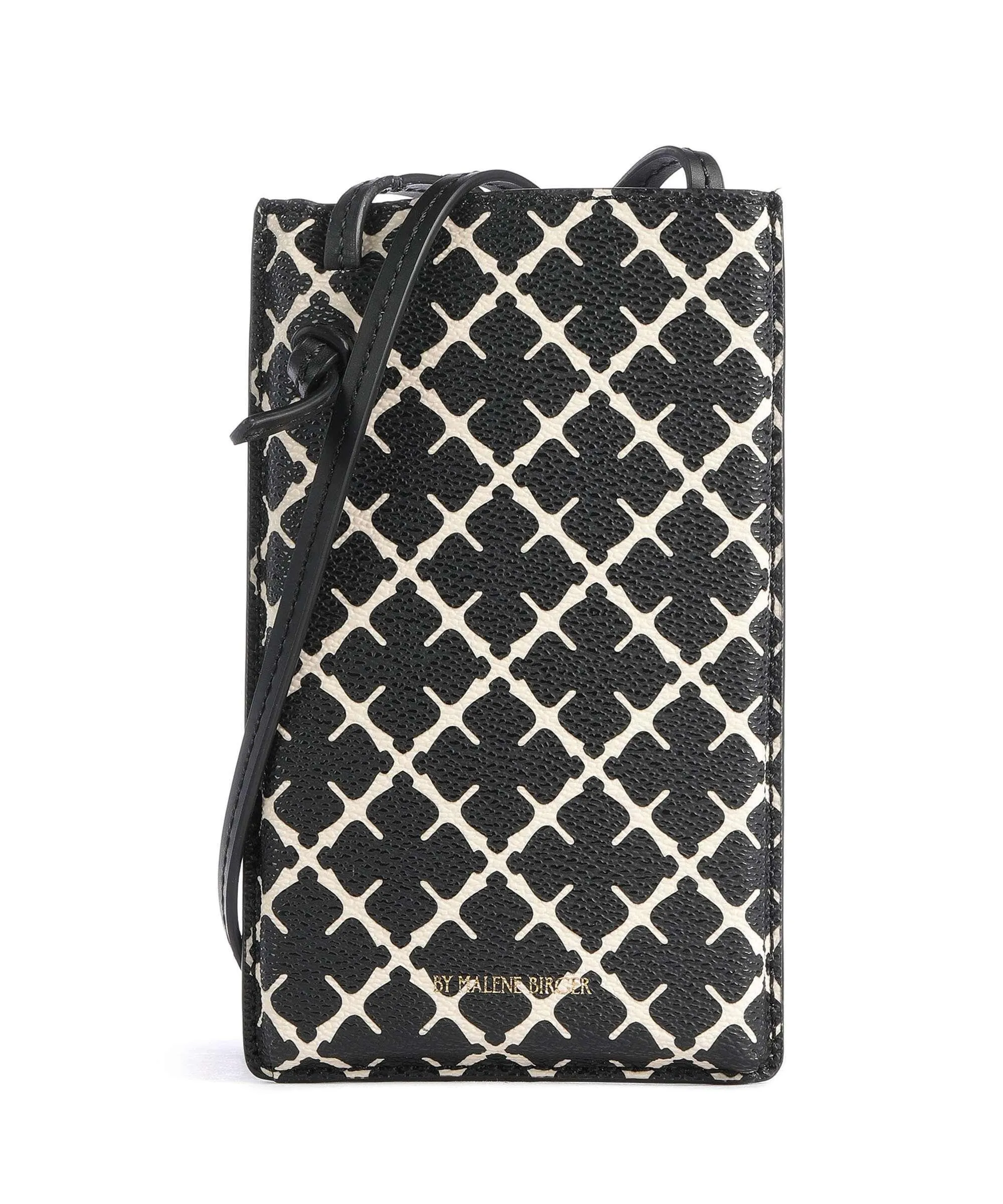  by Malene Birger Ivy Borsetta porta cellulare pelle sintetica nero/beige  