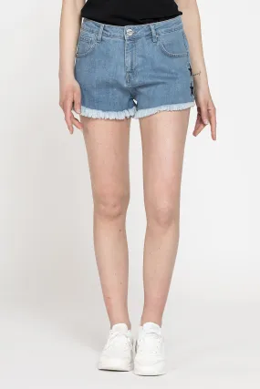 Carrera  ---------    ------------Pantalone corto in denim - Lavaggio blu chiaro