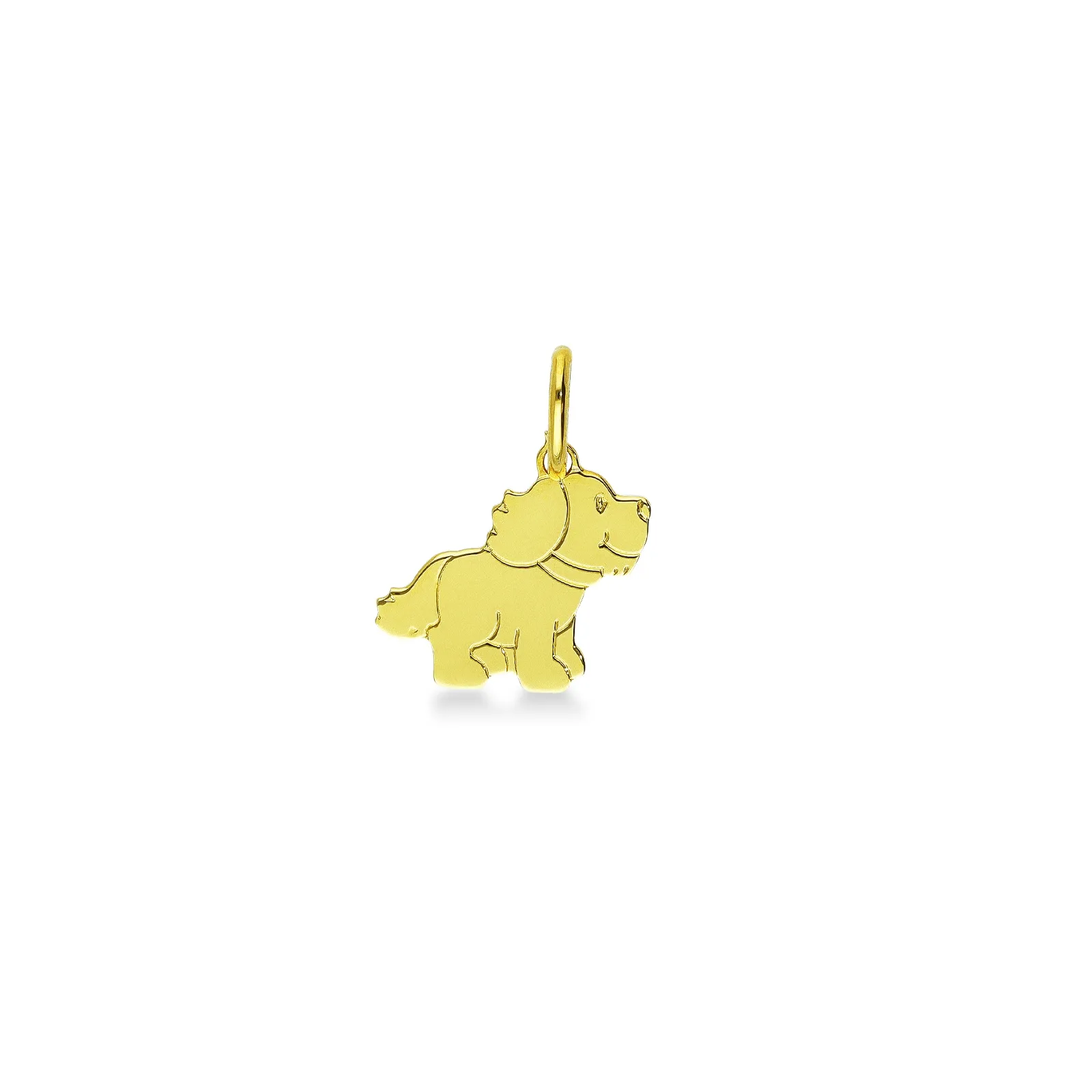 Ciondolo in oro giallo 18k con cagnolino, 1.10x1.20 cm