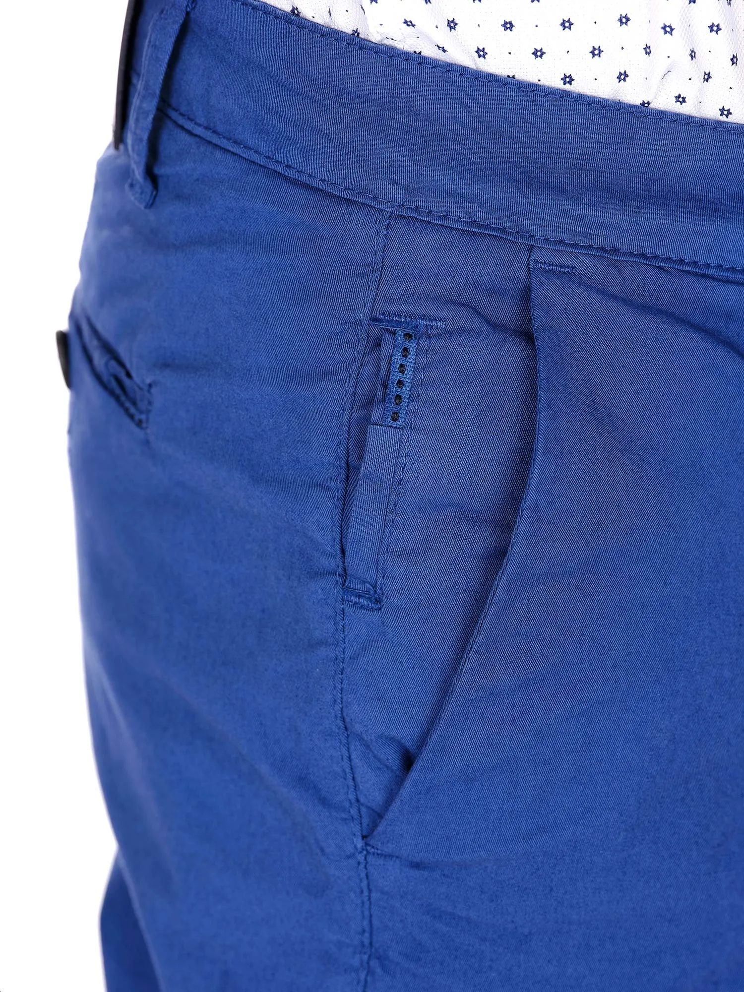 Cornflower Blue Stretch Cotton Trousers