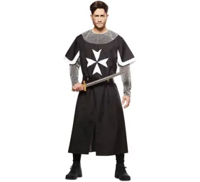 Costume da crociato medievale nero per uomo