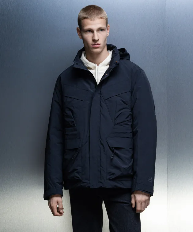 C.P. Company Piumino nero con logo MOW220A006355A