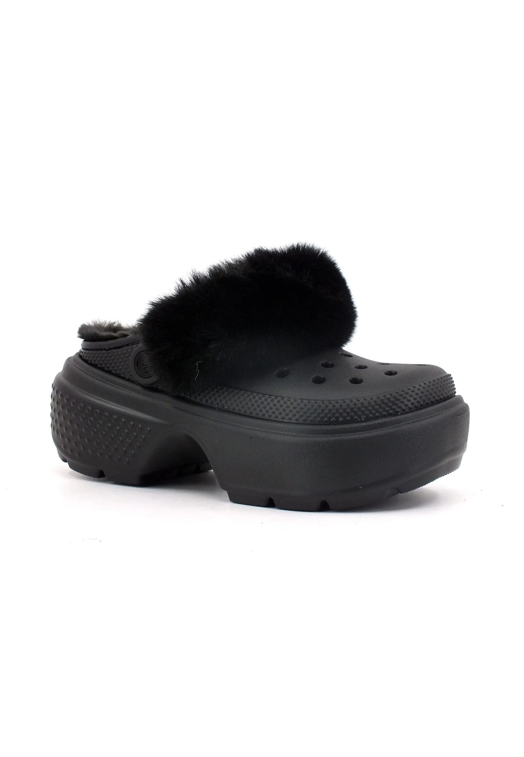 CROCS Stomp Lined Clog Ciabatta Pelo Donna Nero 208546-001