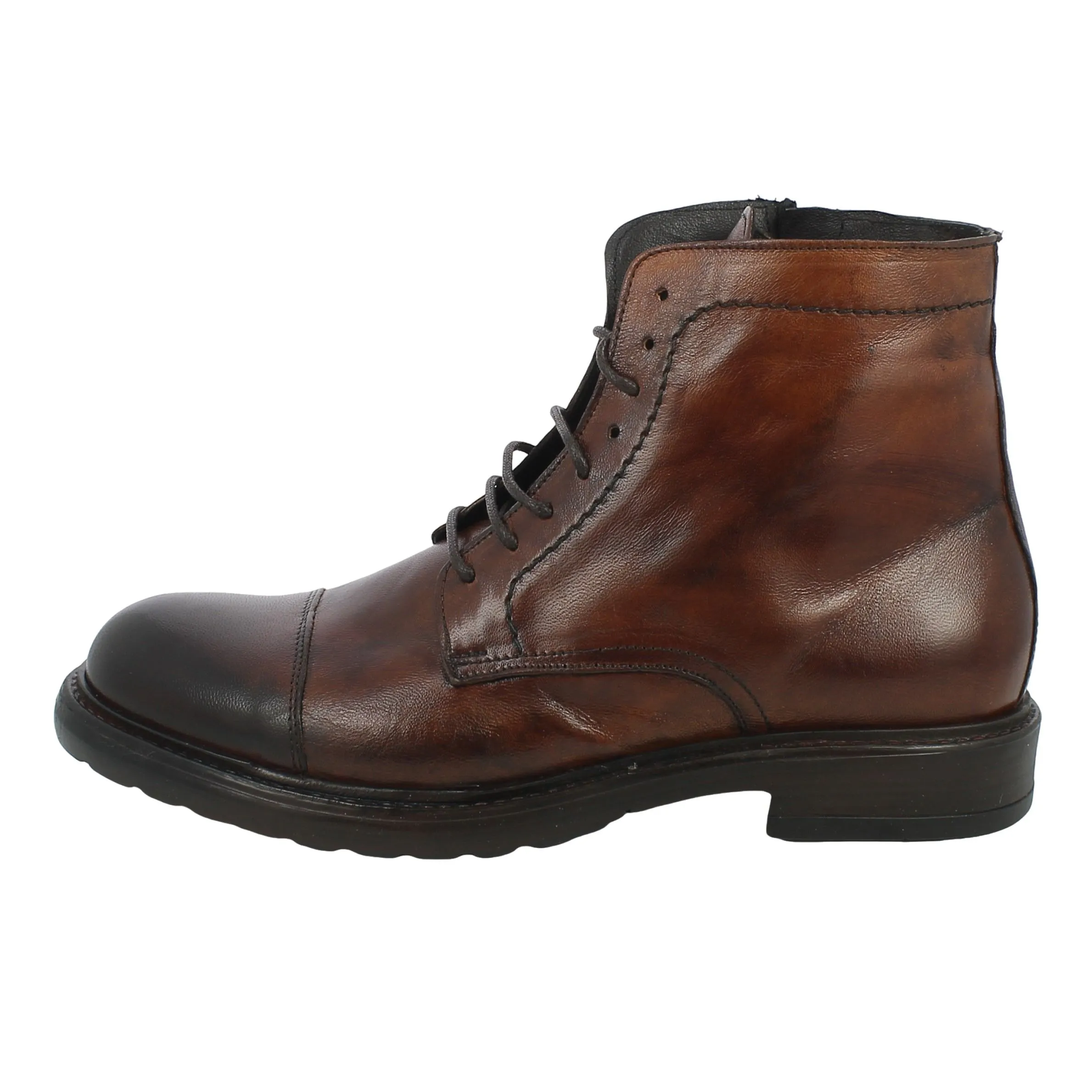 Exton  Polacco stringato in pelle marrone 