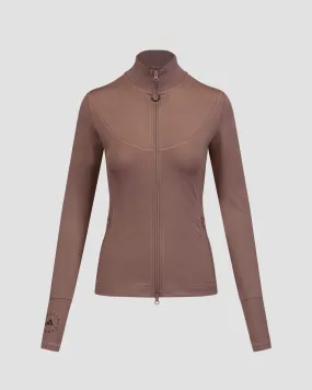 Felpa marrone da donna Adidas by Stella McCartney ASMC Tpr Midl it8234-tecear