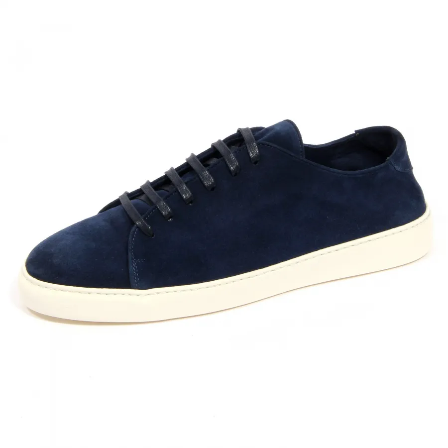 G0394 sneaker uomo CARACCIOLO 1971 blue inside unlined suede shoe man