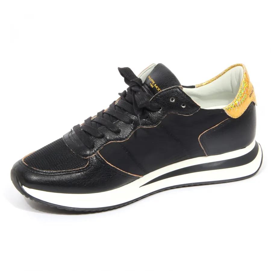G2624 sneaker donna PHILIPPE MODEL MONDIAL black yellow shoe woman