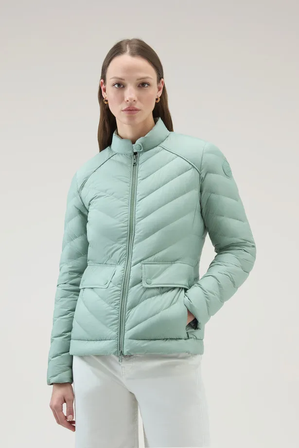 Giacca corta imbottita con trapuntatura chevron                                                                                 