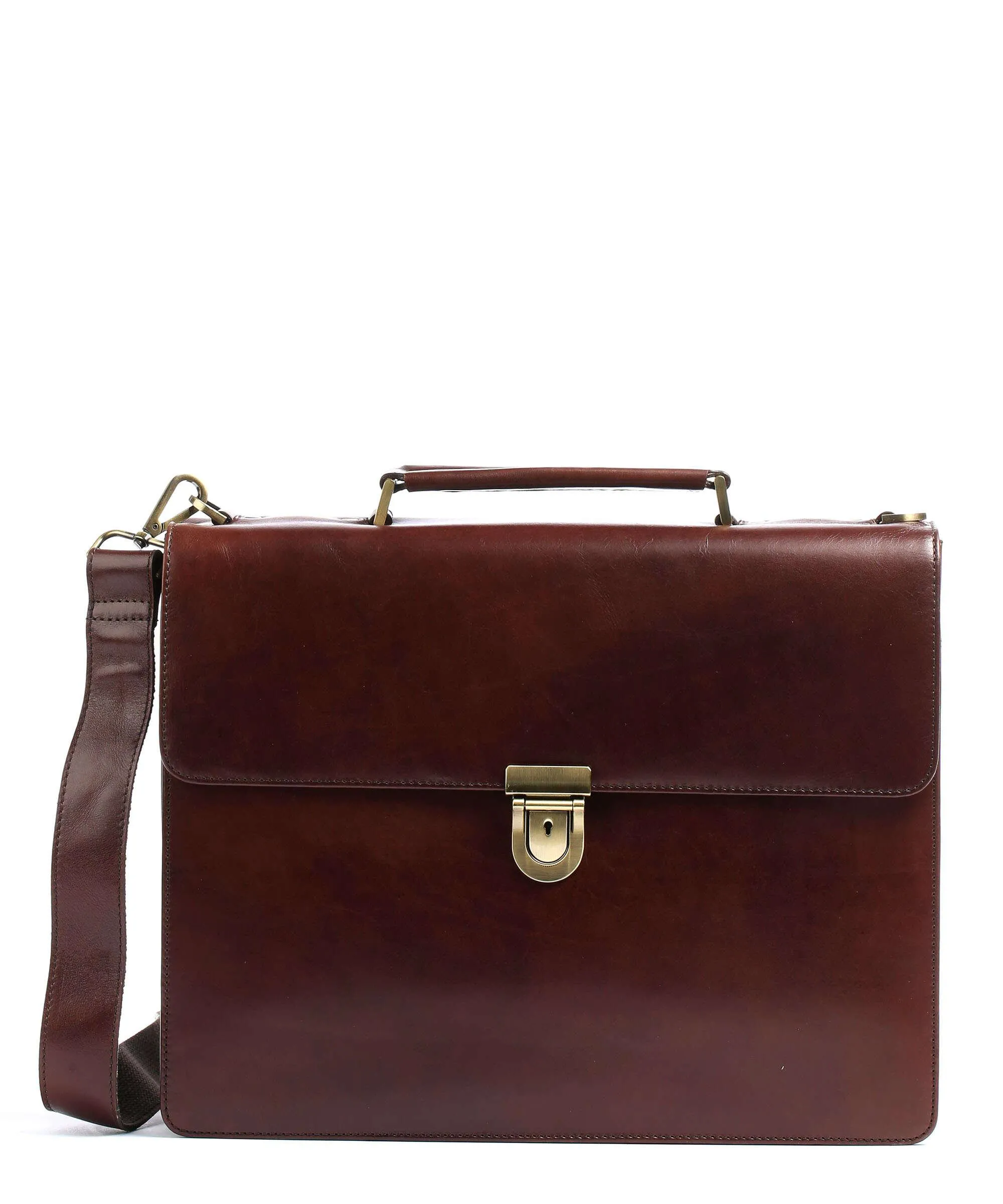  Leonhard Heyden Cambridge Cartella 13″ pelle marrone rosso  