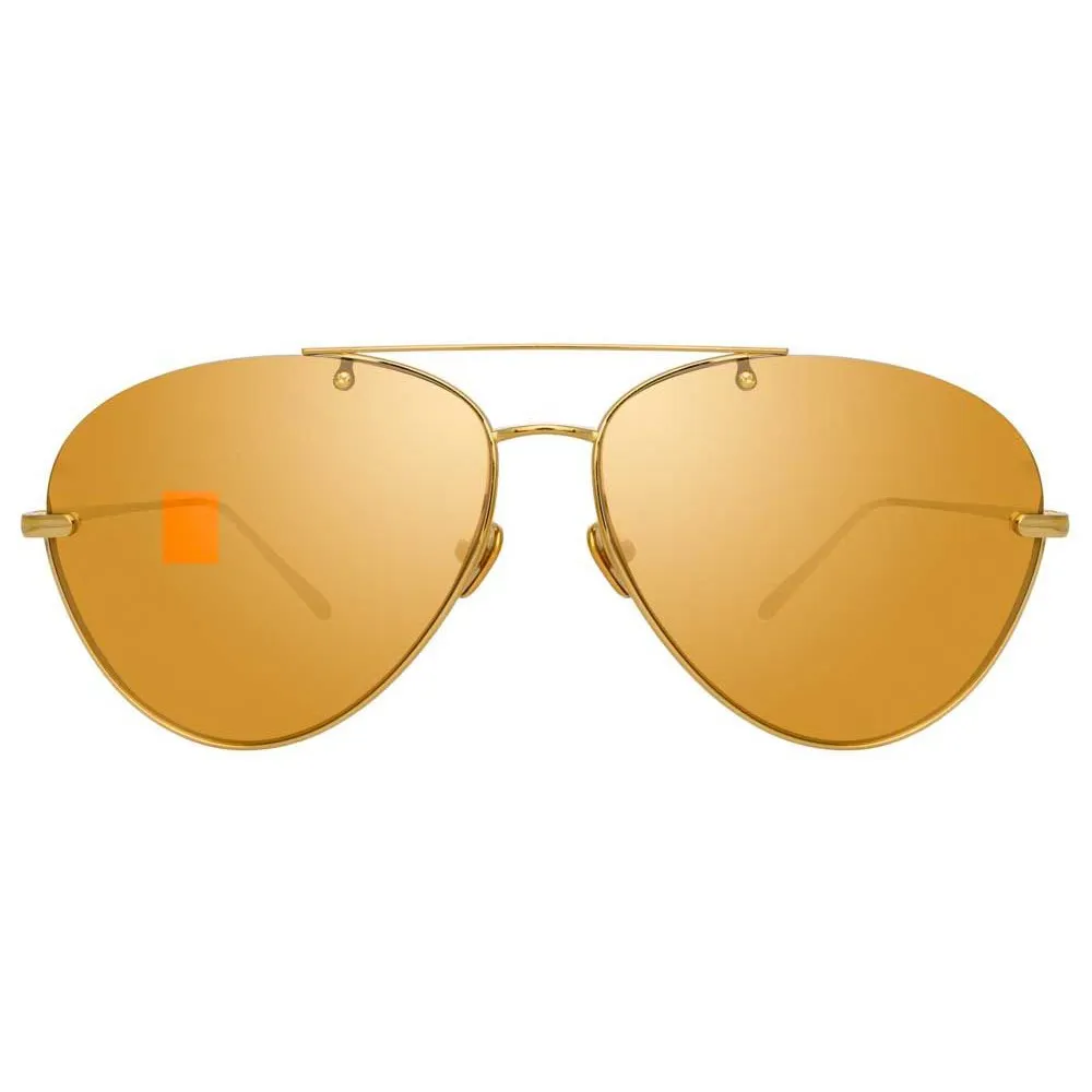 Linda Farrow - Occhiali da Sole Aviator 859 C1 - Oro Giallo - Linda Farrow Eyewear