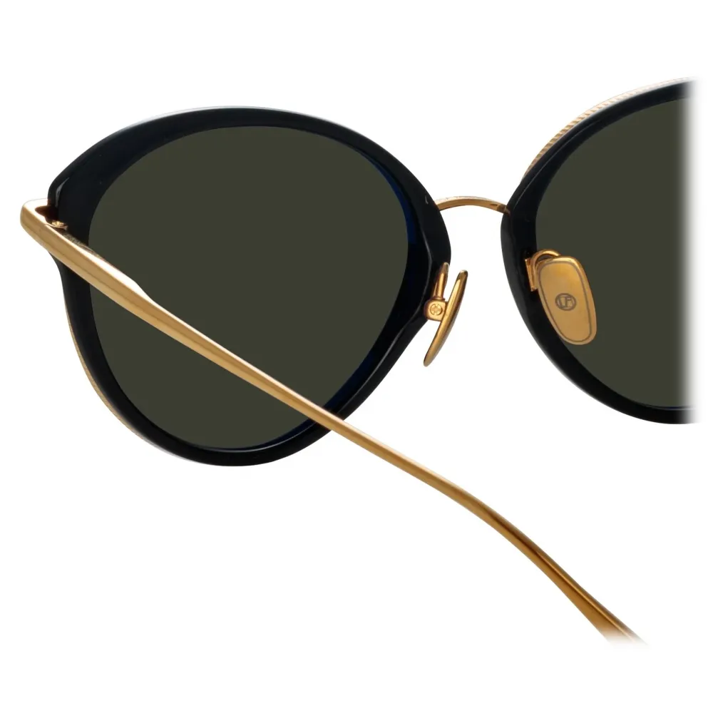 Linda Farrow - Occhiali da Sole Cat Eye Song in Giallo Oro e Nero - LFL1445C1SUN - Linda Farrow Eyewear