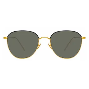 Linda Farrow - Occhiali da Sole Quadrati Raif C20 in Oro Giallo e Nero - LFL819C20SUN - Linda Farrow Eyewear