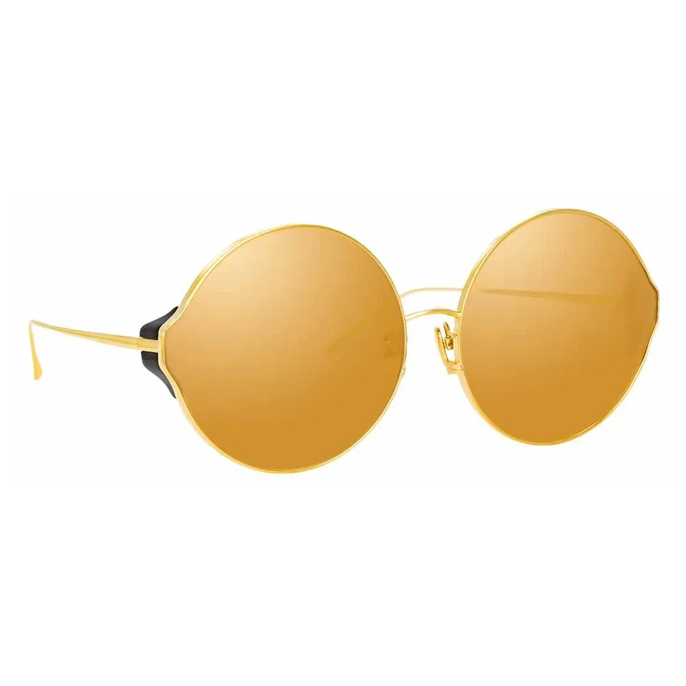 Linda Farrow - Occhiali da Sole Rotondi Carousel C1 in Oro Giallo e Nero - LFL896C1SUN - Linda Farrow Eyewear