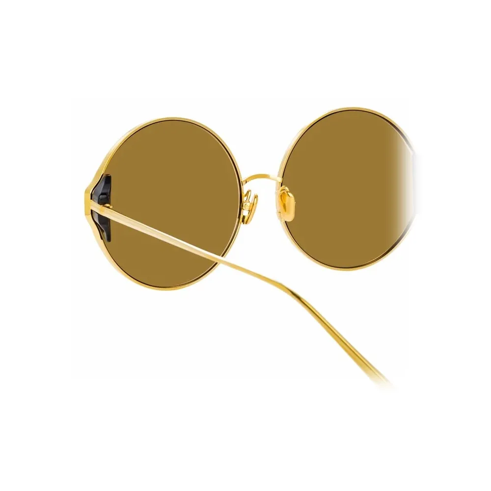 Linda Farrow - Occhiali da Sole Rotondi Carousel C1 in Oro Giallo e Nero - LFL896C1SUN - Linda Farrow Eyewear
