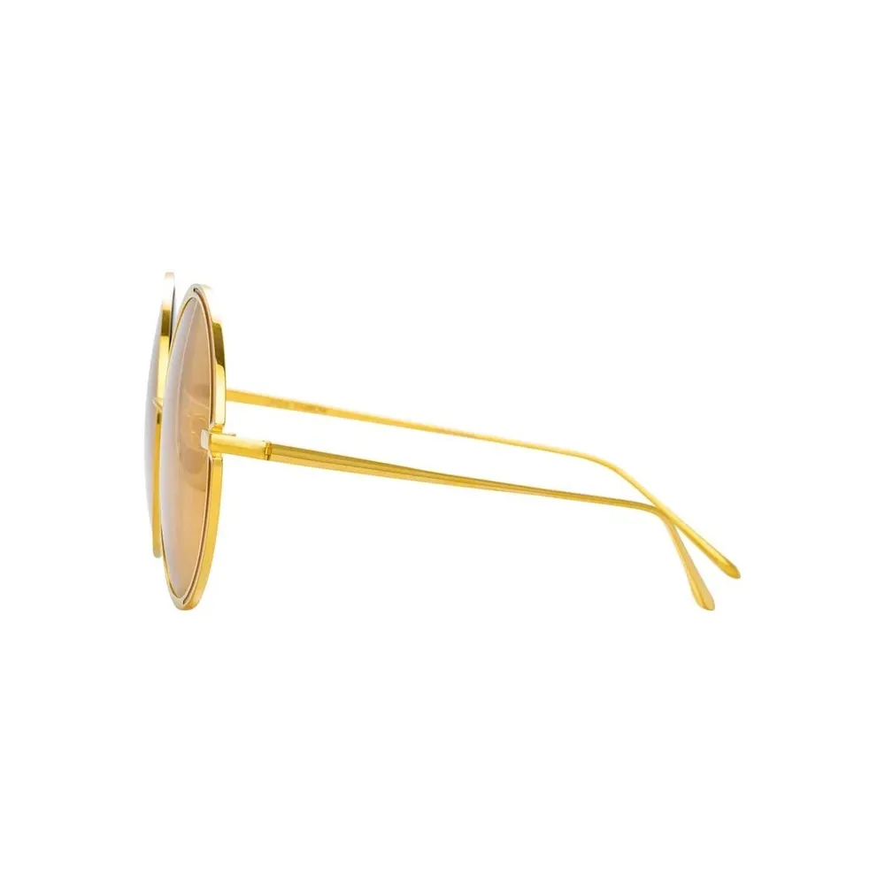 Linda Farrow - Occhiali da Sole Rotondi Hart C5 in Oro Giallo e Giallo - LFL933C5SUN - Linda Farrow Eyewear