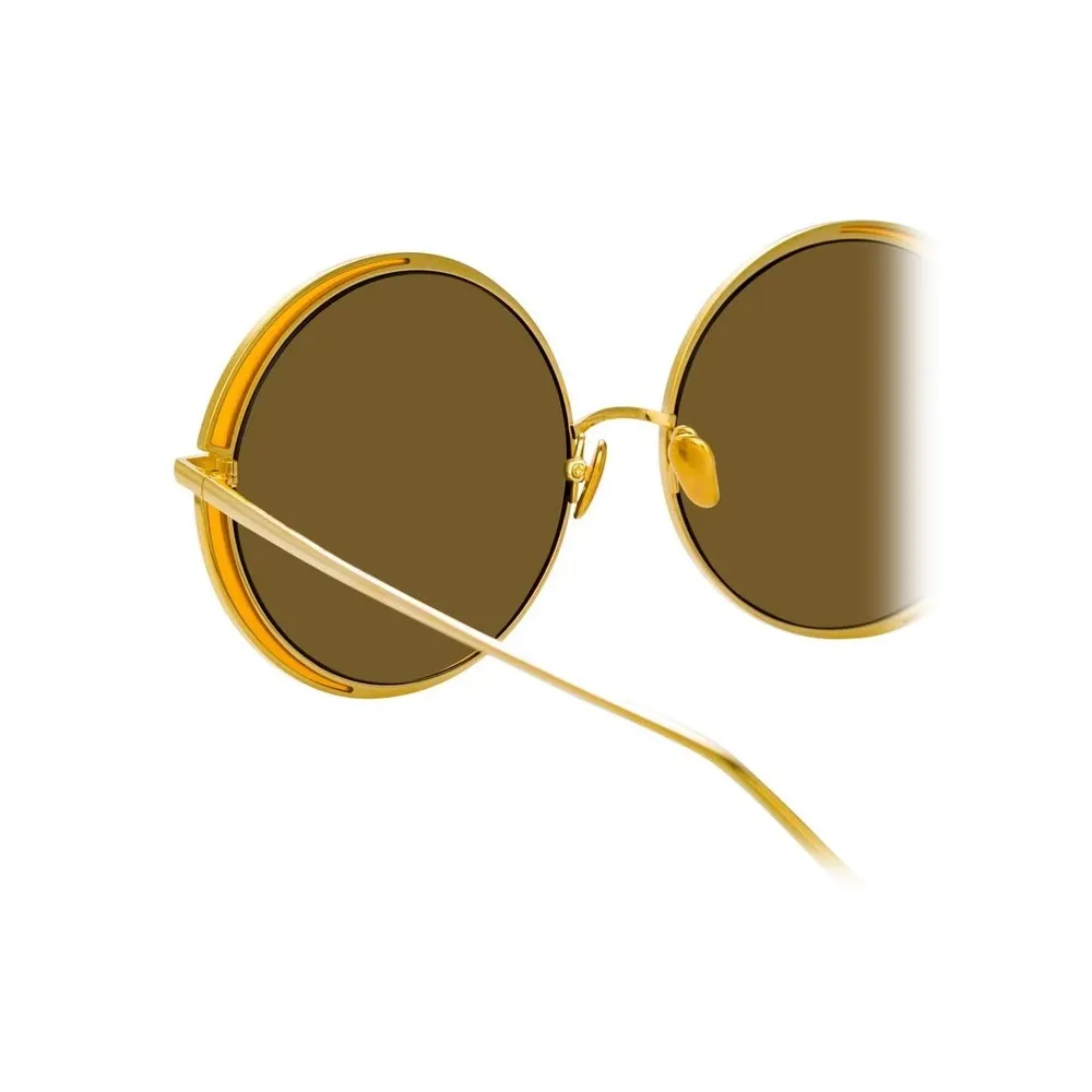 Linda Farrow - Occhiali da Sole Rotondi Hart C5 in Oro Giallo e Giallo - LFL933C5SUN - Linda Farrow Eyewear