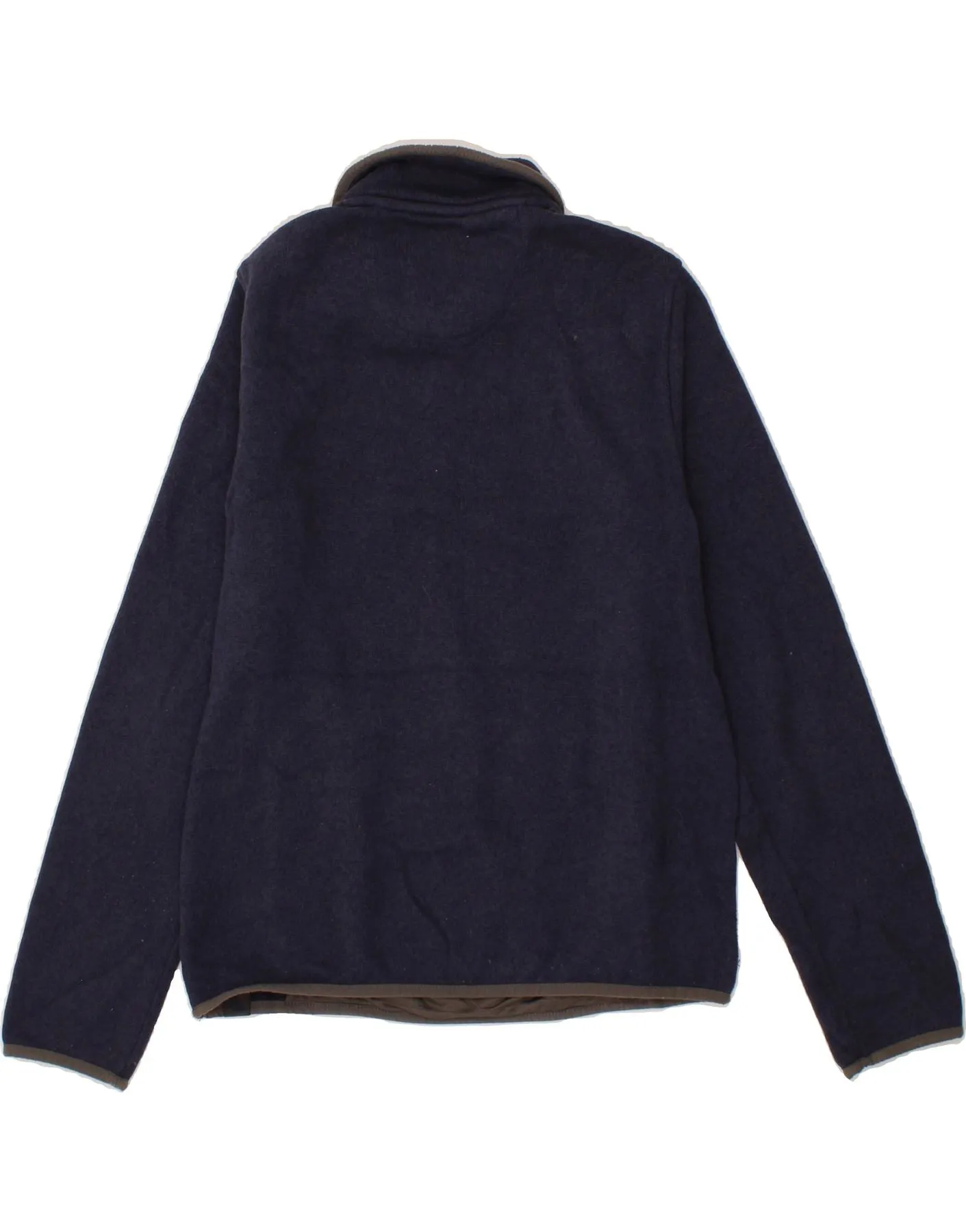 L.L.BEAN Mens Button Neck Sweatshirt Jumper Small Navy Blue Polyester