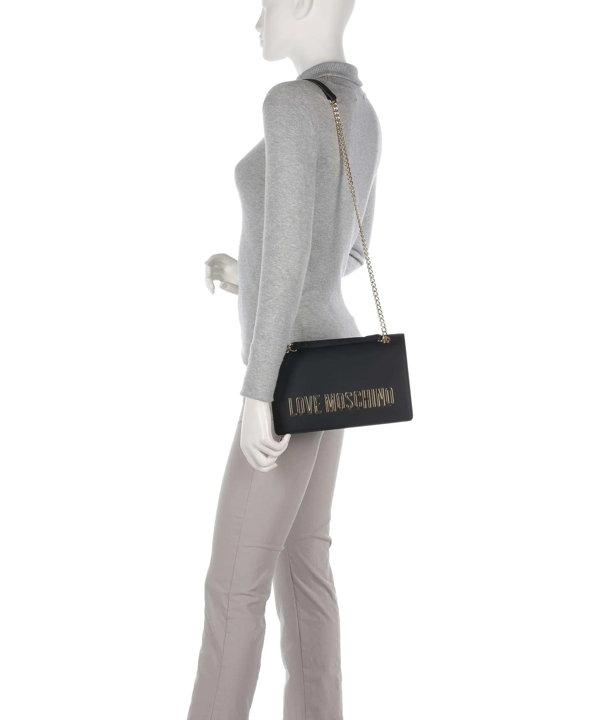  Love Moschino Bold Love Borsa a spalla pelle sintetica nero  