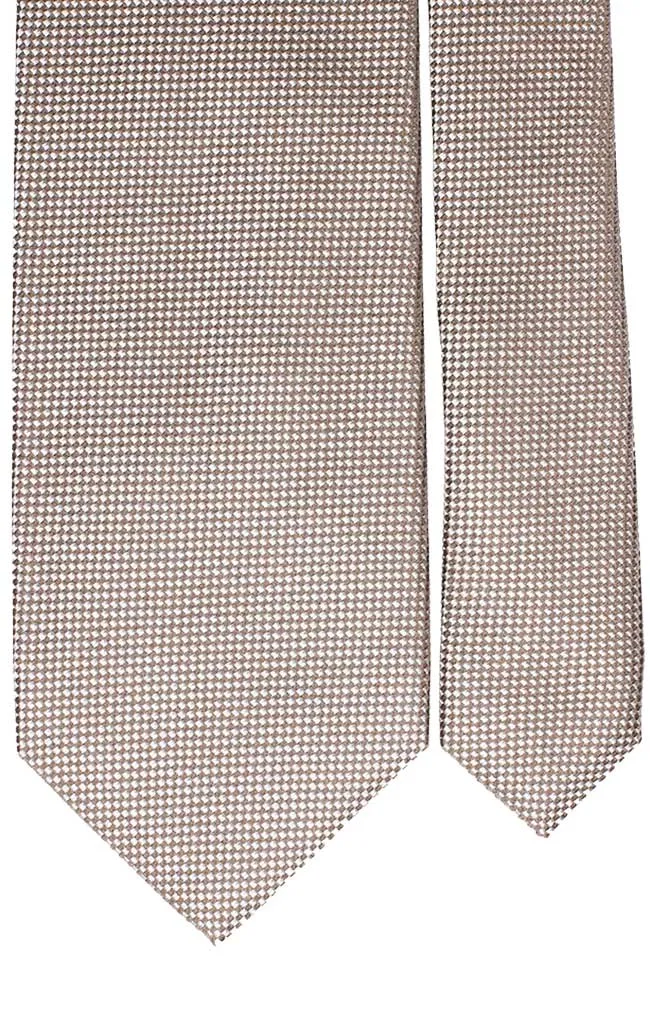 Man Silk Tie Dove Grey Beige Pattern 5626