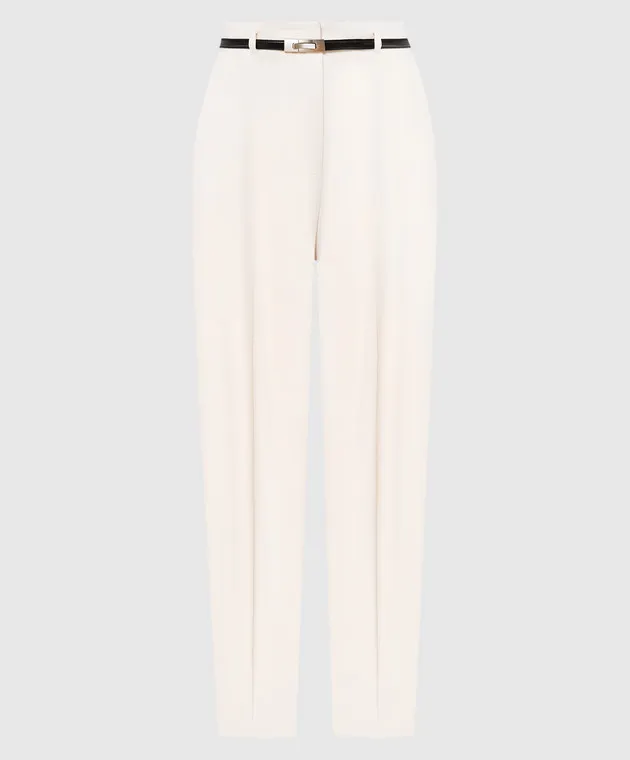 Max Mara Pantaloni Briose in lana bianca BRIOSE