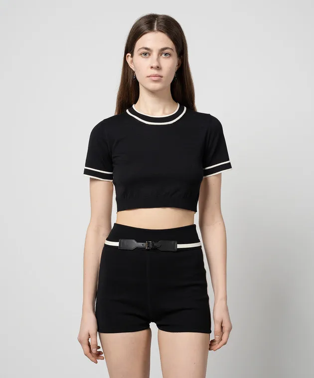 Max Mara Top nero con logo USCIO USCIO