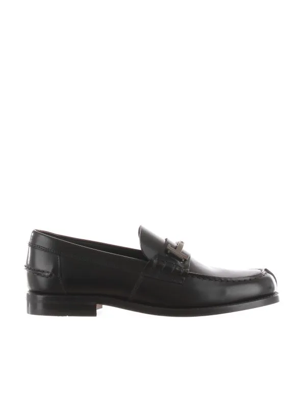 Mocassino in pelle con accessorio double t
