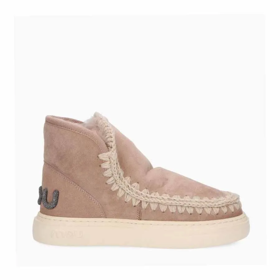 Mou eskimo sneaker Bold donna montone beige camel glitter logo cam