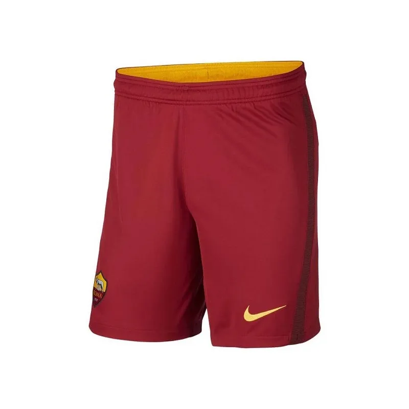 NIKE PANTALONCINO ROMA 2020/21 UFFICIALE HOME AWAY BREATHE - ROSSO/GIALLO