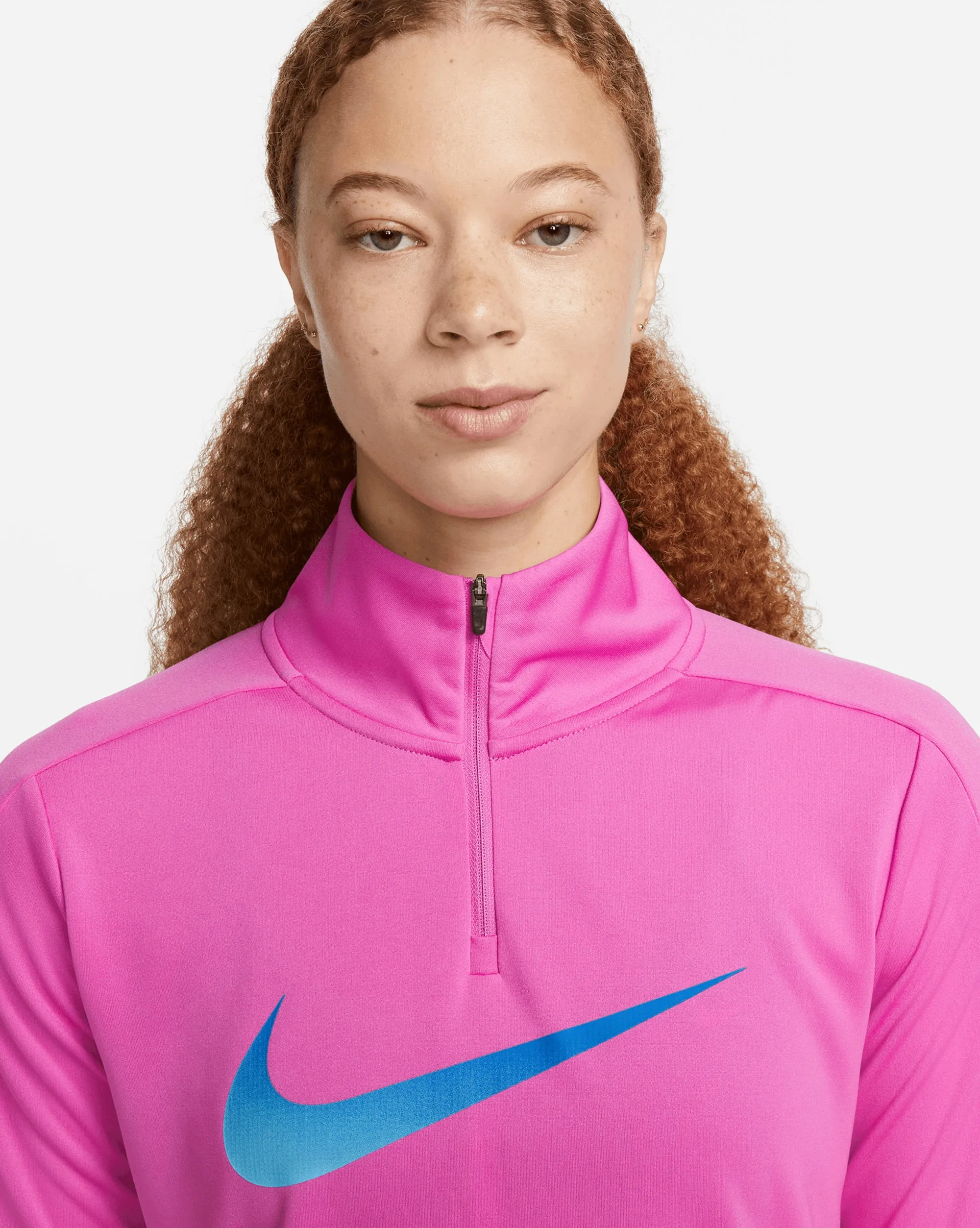 Nike T-Shirt Swoosh Dri-FIT Manica Lunga Rosa Donna