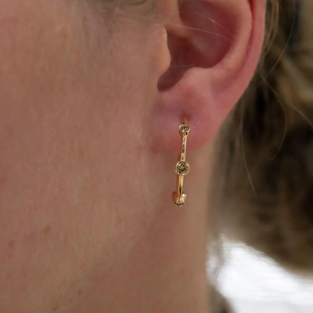 Orecchini in oro rosa e diamanti ct. 0,40