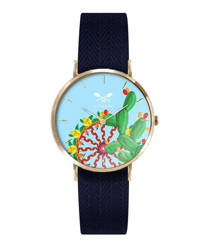 OROLOGIO FICO D’INDIA dm. 36,5 JACQUARD SPIGATO BLU