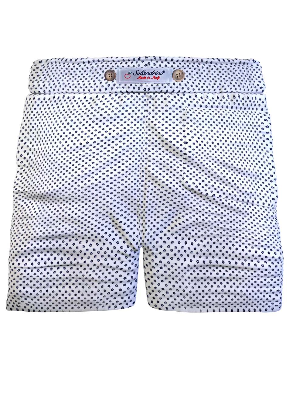 Pantaloncino  Shorts Bermuda Micro Fantasia blu bianco 100% Cotone 2 tasche laterali Made in Italy