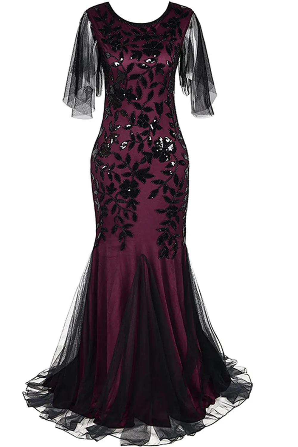 Plus Size Abito Flapper Lungo 1920 con Paillettes