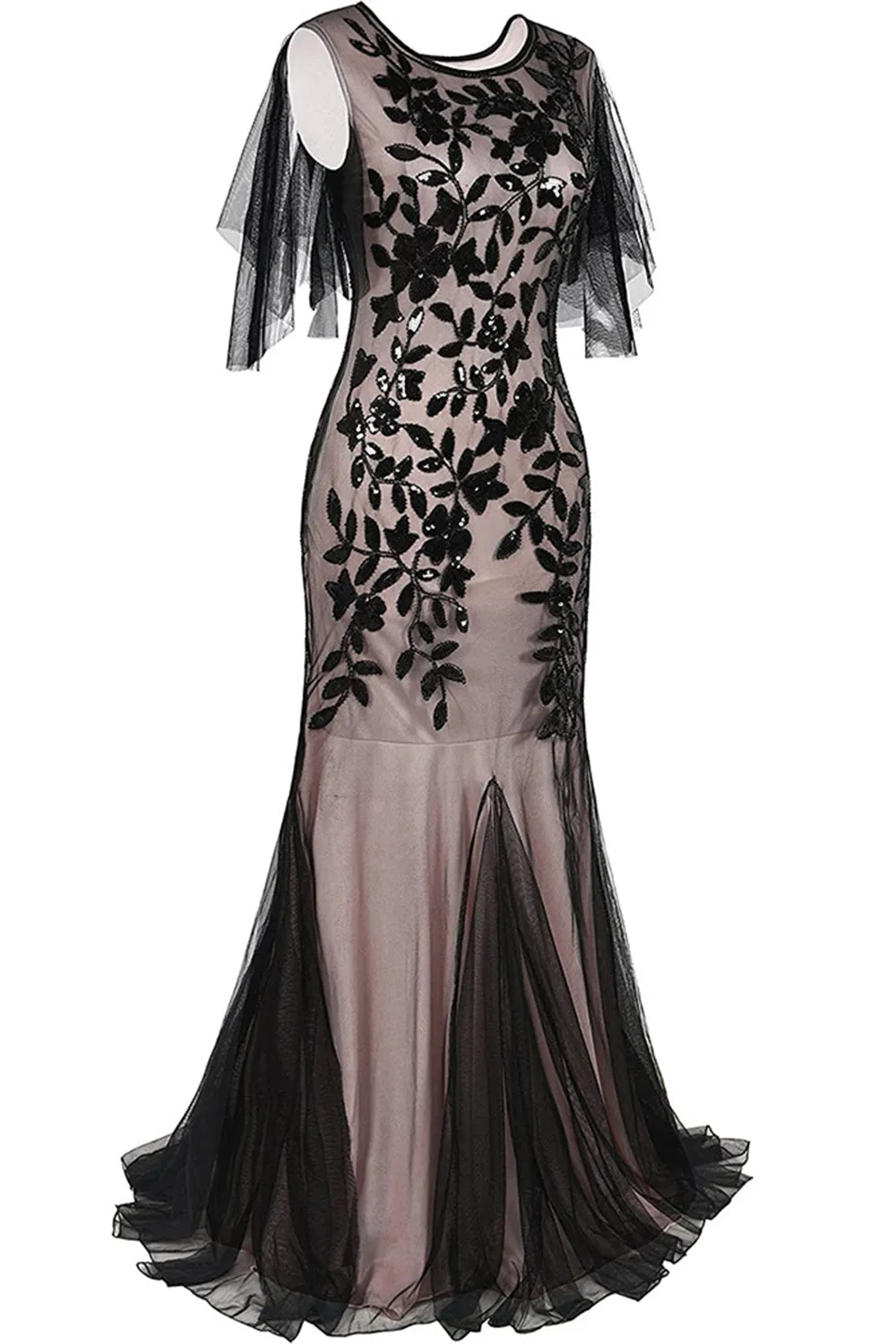 Plus Size Abito Flapper Lungo 1920 con Paillettes