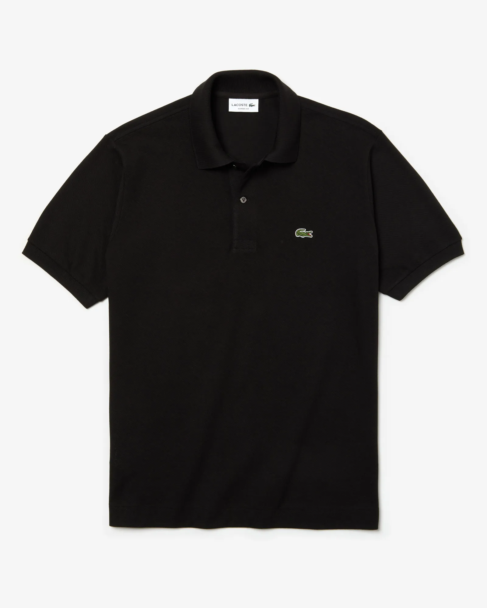 Polo nera classic fit L.12.12 in petit piqué