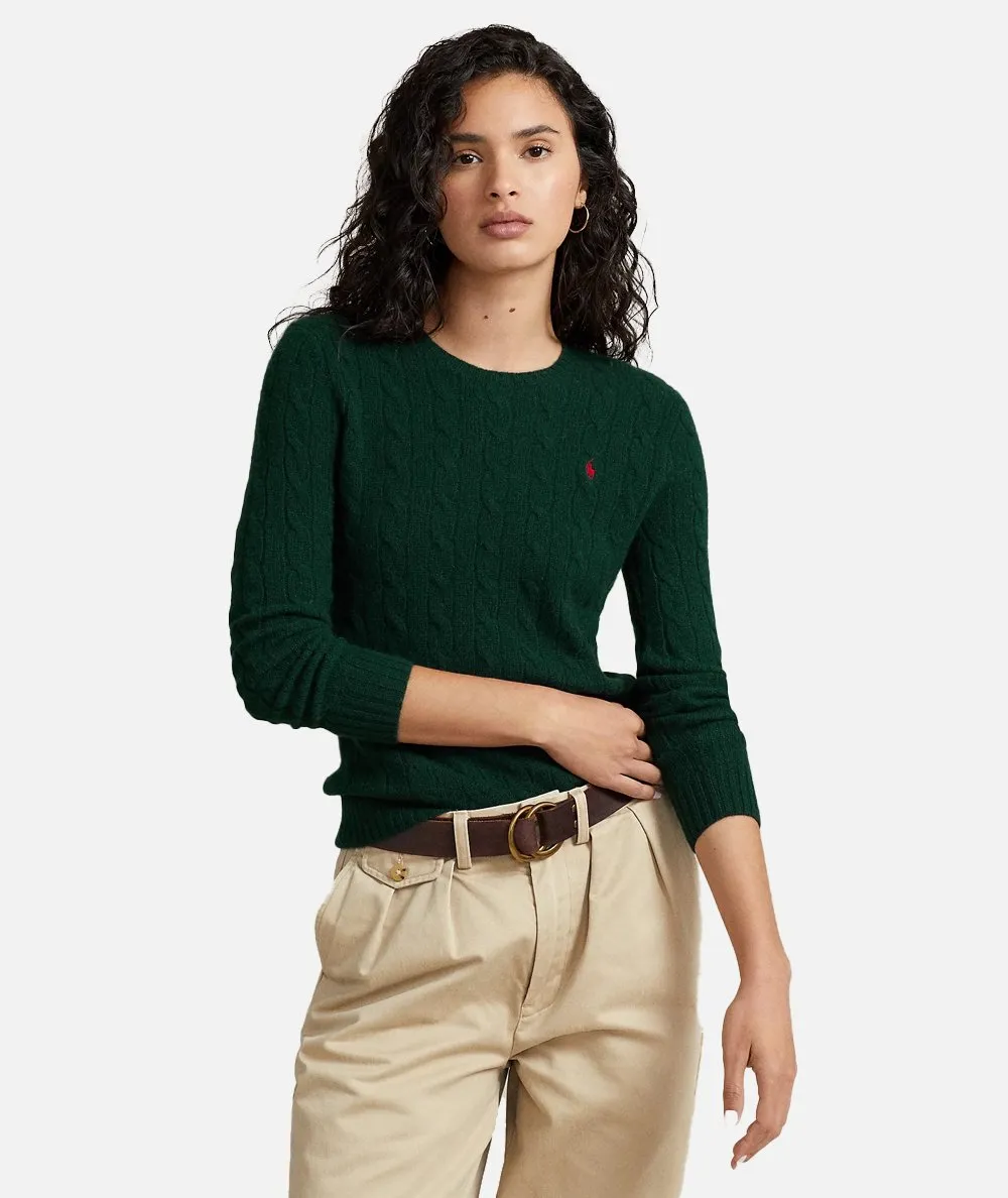 POLO RALPH LAUREN DONNA--Maglia a trecce in lana e cashmere