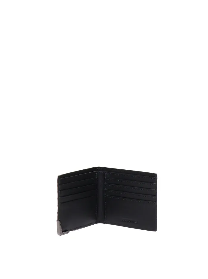 PORTAFOGLI BIFOLD IN PELLE CON PATTERN A RILIEVO