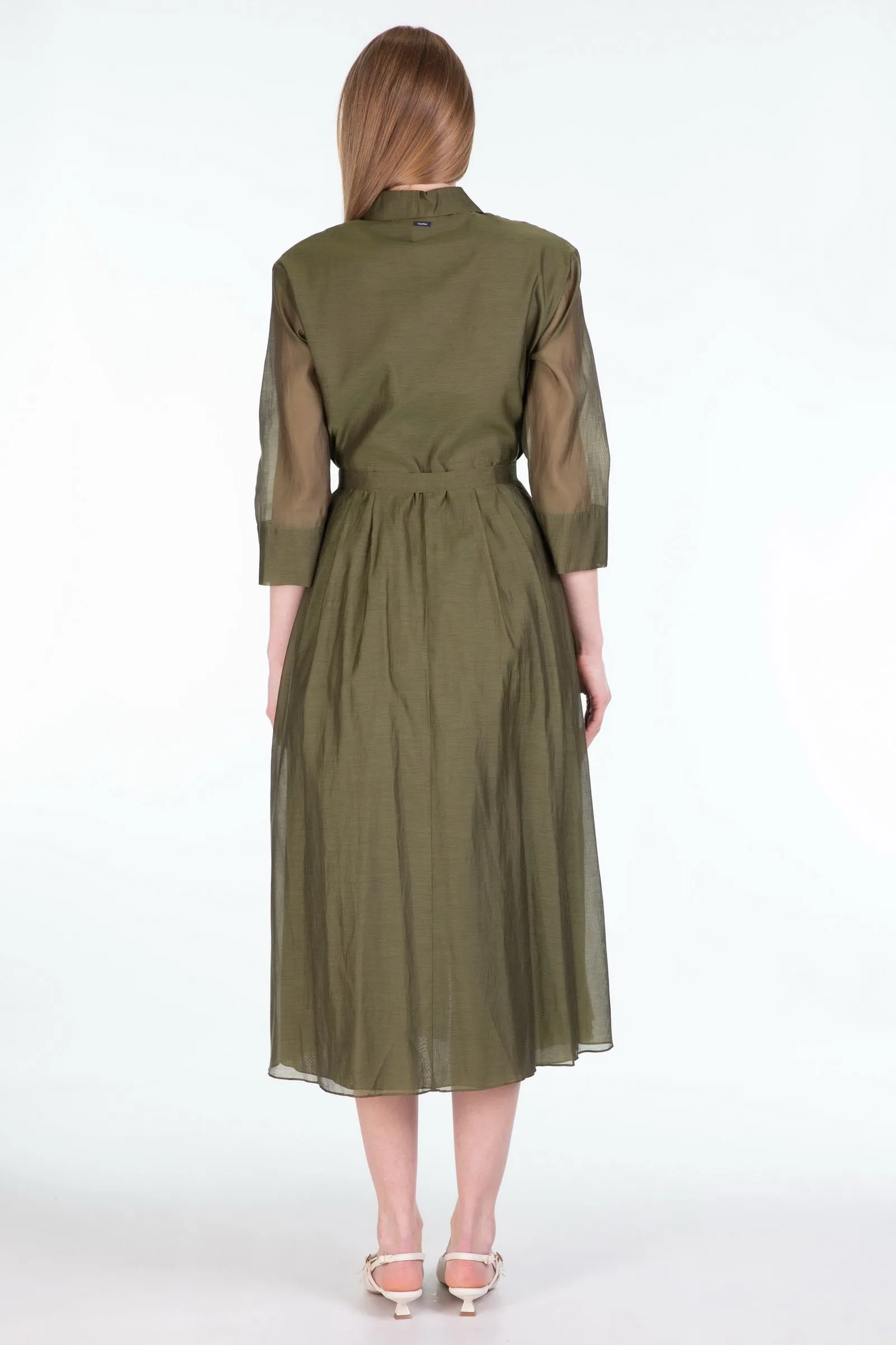 ‘S MAX MARA  abito midi in  voile di cotone e seta SIAL