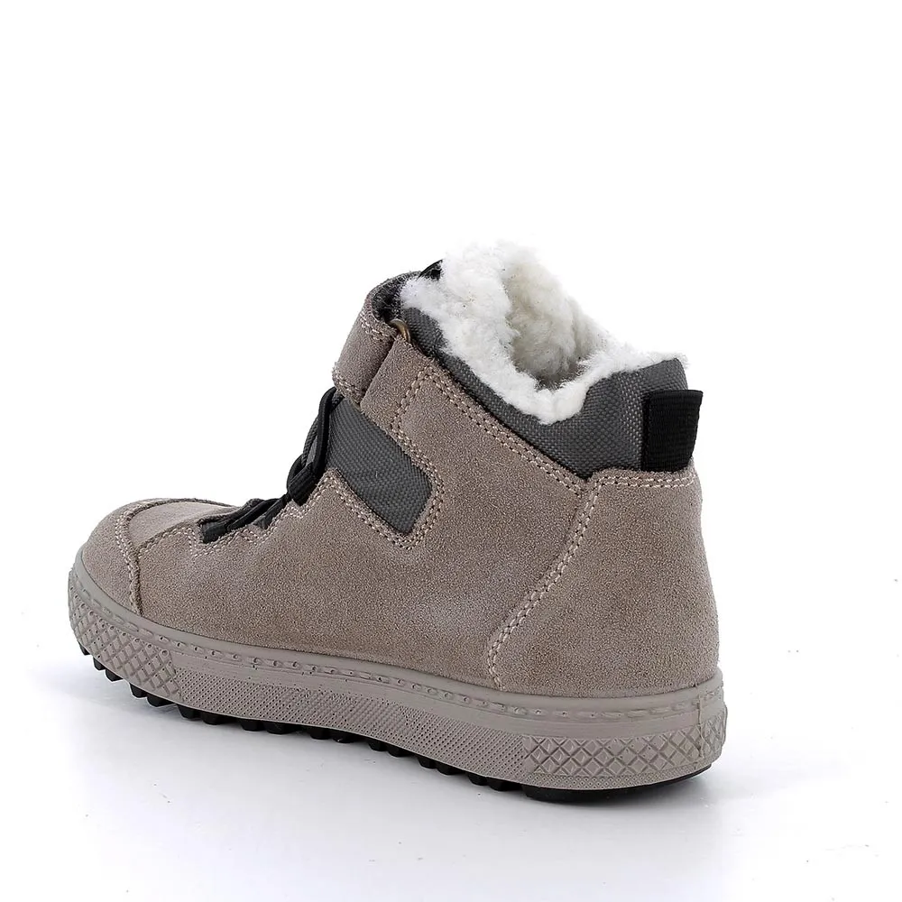 Scarponcini gore-tex da bambino beige scuro-peltro            