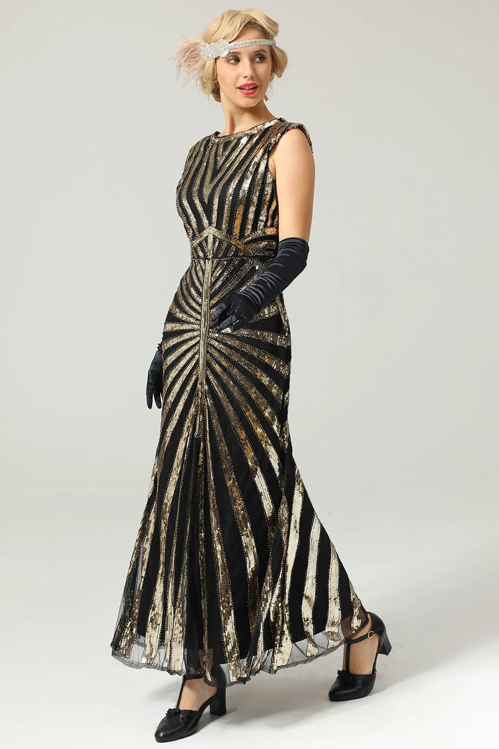 Sirena Paillettes Gatsby 1920s Flapper Abito