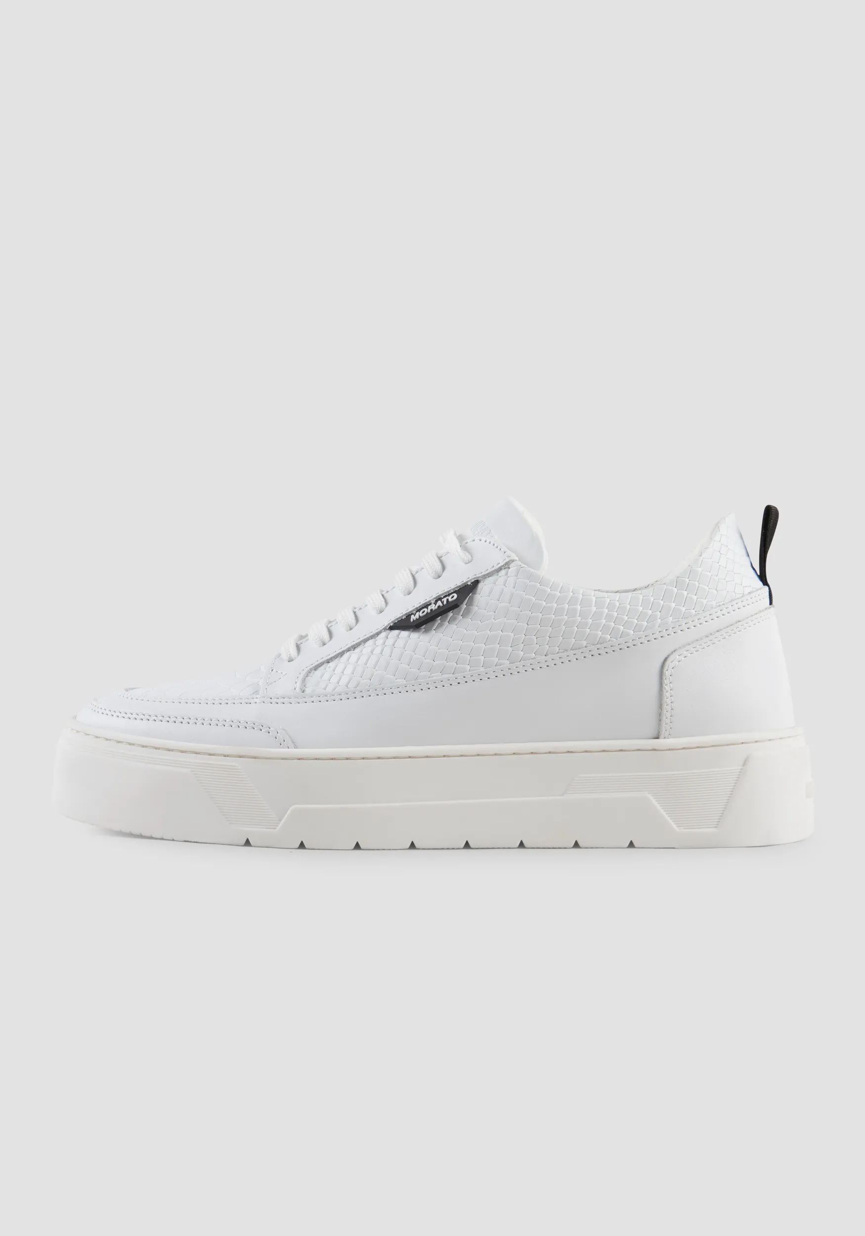 SNEAKER BASSA “FLINT” IN PELLE CON DETTAGLI EFFETTO RETTILE